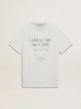 Camiseta de algodón blanca para hombre con estampado verde