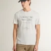 Camiseta de algodón blanca para hombre con estampado verde