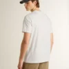 Camiseta de algodón blanca para hombre con estampado verde