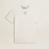 Camiseta de algodón para hombre en blanco desgastado con letras negras