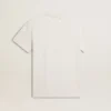 Camiseta de algodón para hombre en blanco desgastado con letras negras