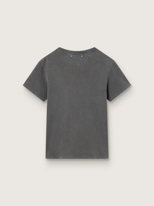 Camiseta de corte ajustado con efecto desgastado en gris antracita