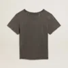 Camiseta de corte ajustado con efecto desgastado en gris antracita