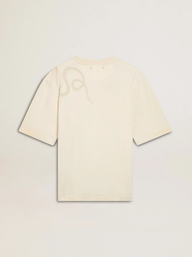 Camiseta de corte holgado en blanco desgastado CNY