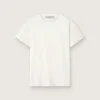 Camiseta de mujer de corte ajustado con efecto desgastado en blanco