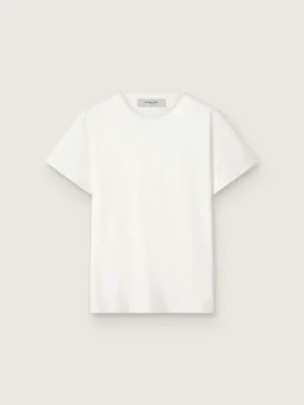 Camiseta de mujer de corte ajustado con efecto desgastado en blanco