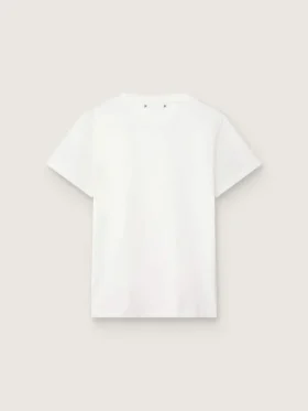 Camiseta de mujer de corte ajustado con efecto desgastado en blanco