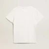 Camiseta de mujer de corte ajustado con efecto desgastado en blanco
