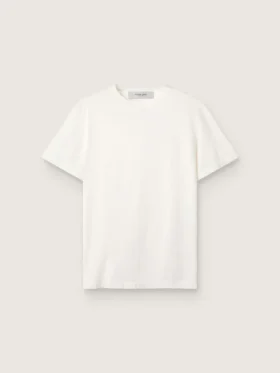 Camiseta de mujer de corte regular con efecto desgastado en blanco