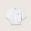 Camiseta deportiva corta blanca para mujer