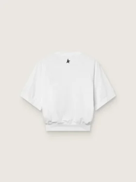Camiseta deportiva corta blanca para mujer