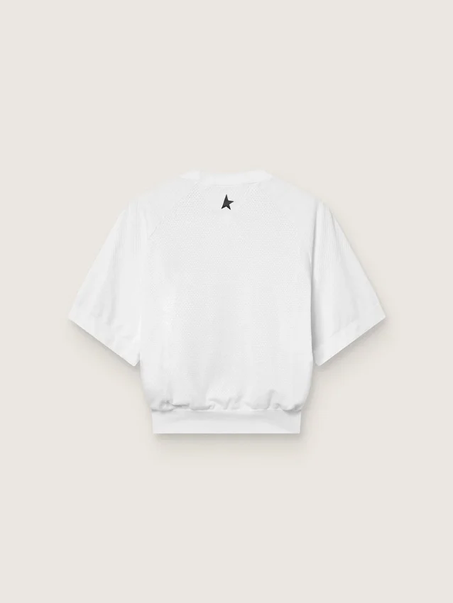 Camiseta deportiva corta blanca para mujer