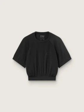 Camiseta deportiva corta negra para mujer