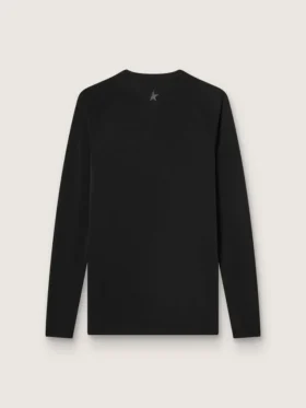 Camiseta deportiva de manga larga negra para hombre
