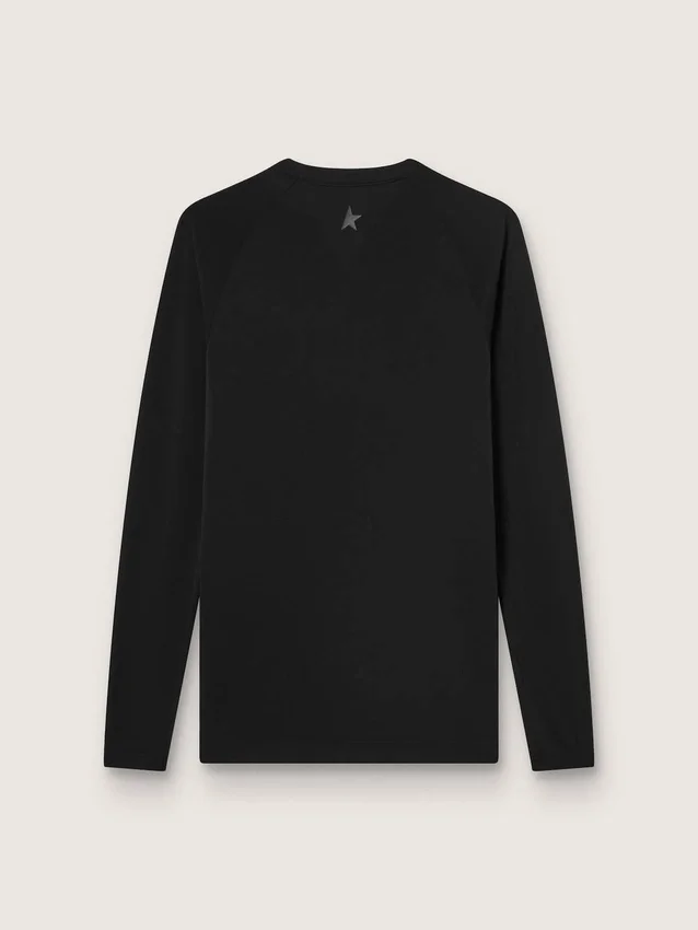 Camiseta deportiva de manga larga negra para hombre