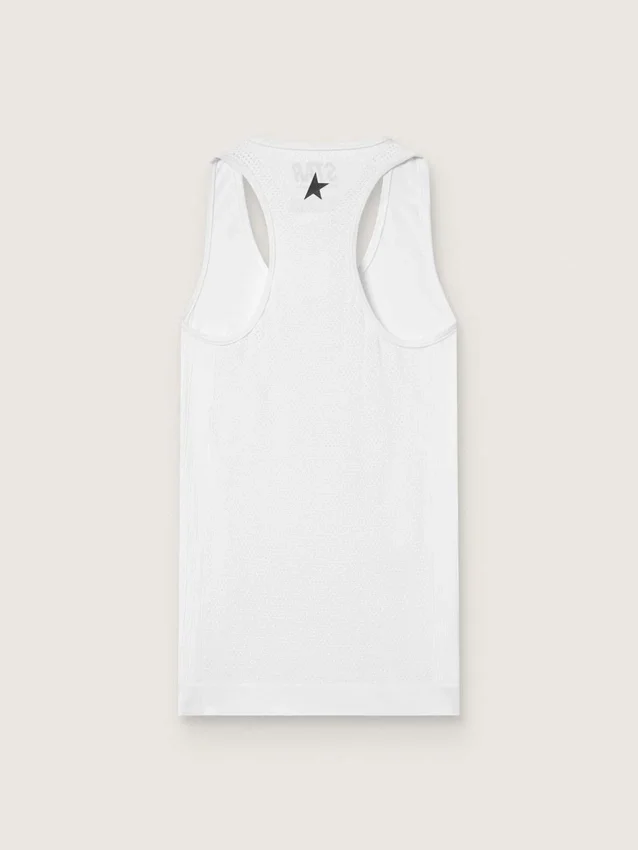 Camiseta deportiva sin mangas blanca para mujer