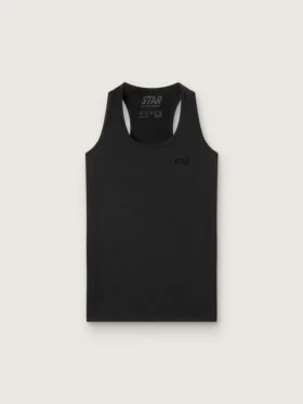 Camiseta deportiva sin mangas negra para mujer