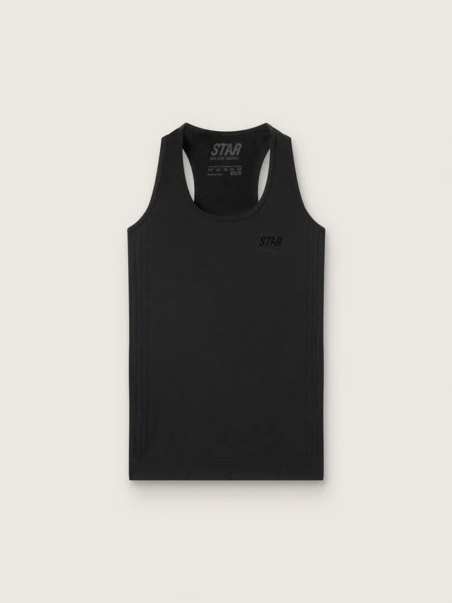 Camiseta deportiva sin mangas negra para mujer