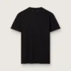 Camiseta para mujer de corte regular con efecto desgastado en negro