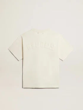 Camiseta en blanco envejecido con logotipo invertido en la espalda – Jersey Capsule