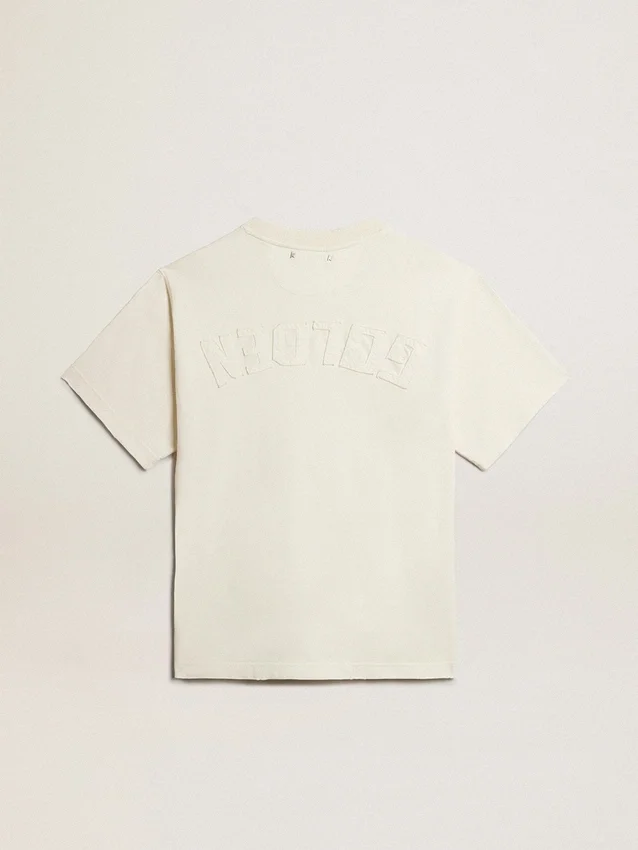 Camiseta en blanco envejecido con logotipo invertido en la espalda - Jersey Capsule