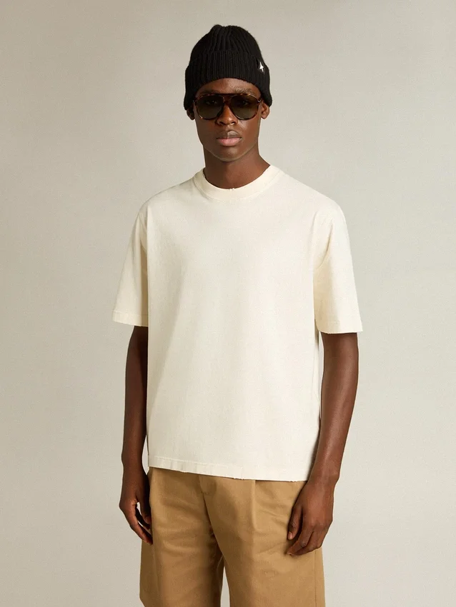 Camiseta en blanco envejecido con logotipo invertido en la espalda - Jersey Capsule