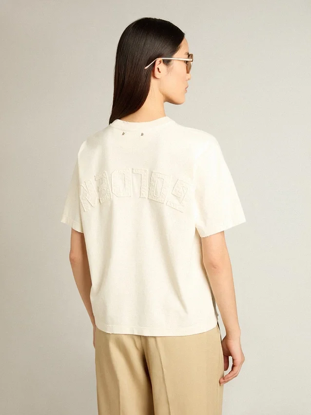 Camiseta en blanco envejecido con logotipo invertido en la espalda - Jersey Capsule