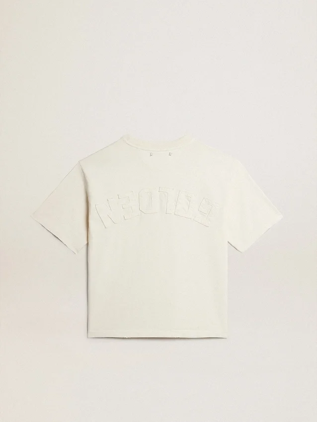 Camiseta en blanco envejecido con logotipo invertido en la espalda - Jersey Capsule