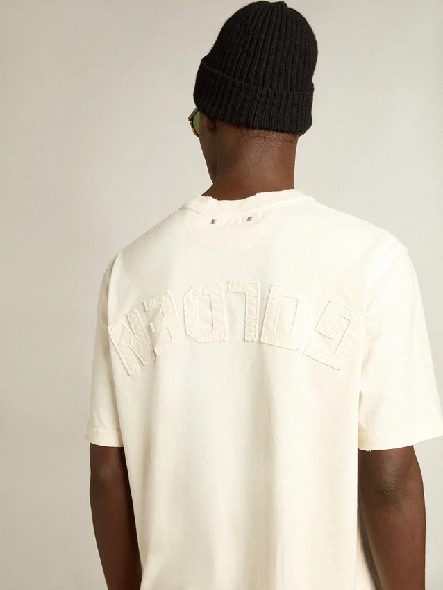 Camiseta en blanco envejecido con logotipo invertido en la espalda - Jersey Capsule