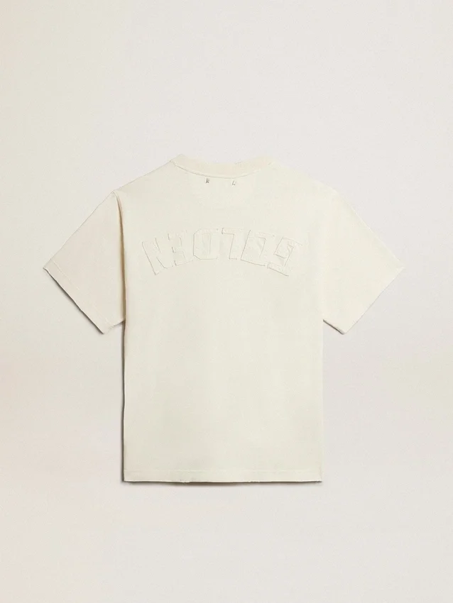 Camiseta en blanco envejecido con logotipo invertido en la espalda - Jersey Capsule