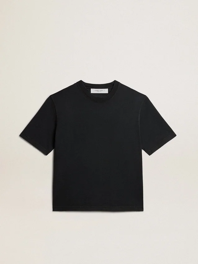 Camiseta en negro lavado con logotipo invertido en la espalda - Jersey Capsule