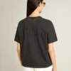 Camiseta en negro lavado con logotipo invertido en la espalda - Jersey Capsule