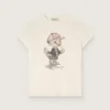 Camiseta Journey para niñas en jersey de algodón blanco con estampado digital de la mascota y apliques de cristales