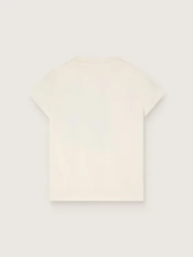 Camiseta Journey para niñas en jersey de algodón blanco con estampado digital de la mascota y apliques de cristales