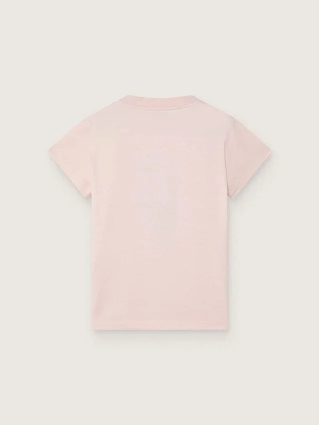 Camiseta Journey para niñas en jersey de algodón rosa con estampado digital de la mascota