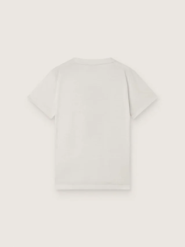 Camiseta Journey para niños en jersey de algodón blanco con estampado digital de la mascota