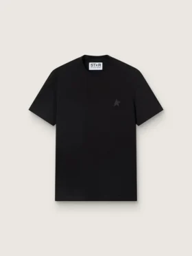 Camiseta negra de la Star Collection con una estrella tono sobre tono en el frente