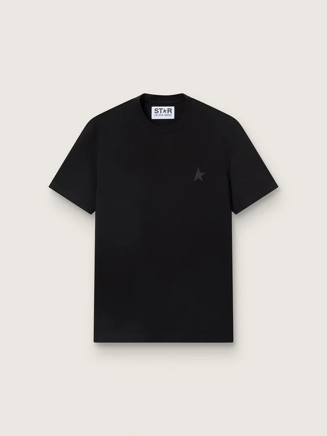 Camiseta negra de la Star Collection con una estrella tono sobre tono en el frente