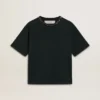 Camiseta negra para mujer con cristales