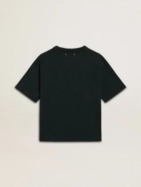 Camiseta negra para mujer con cristales