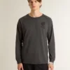 Camiseta para hombre de algodón color antracita con estampado en el pecho