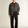 Camiseta para hombre de algodón color antracita con estampado en el pecho