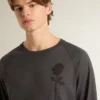 Camiseta para hombre de algodón color antracita con estampado en el pecho