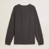 Camiseta para hombre de algodón color antracita con estampado en el pecho