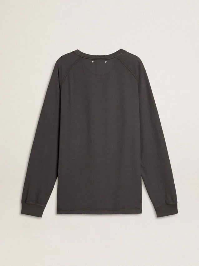 Camiseta para hombre de algodón color antracita con estampado en el pecho