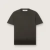 Camiseta para hombre de jersey de algodón antracita con corazón perforado