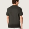 Camiseta para hombre de jersey de algodón antracita con corazón perforado