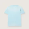 Camiseta para hombre de jersey de algodón azul claro con estampado gráfico