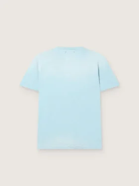 Camiseta para hombre de jersey de algodón azul claro con estampado gráfico