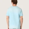 Camiseta para hombre de jersey de algodón azul claro con estampado gráfico